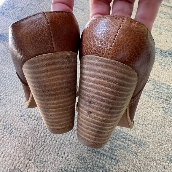 JEFFREY CAMPBELL MULES Western Ibiza Brown Leather Stack Heel Booties Size 8.5 - Picture 11 of 13